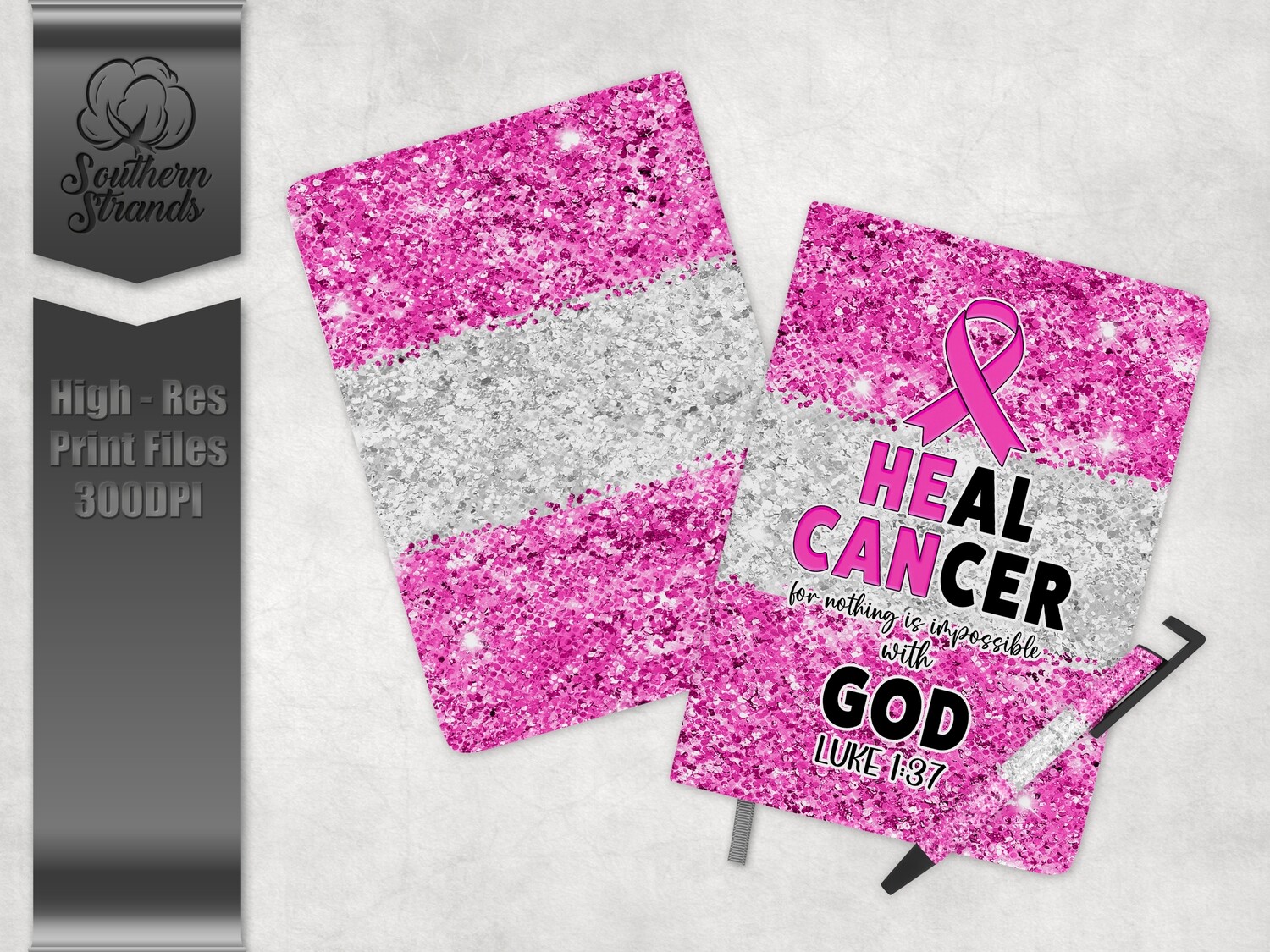 HE CAN Heal Cancer - Journal, Pen and Bookmark Set | 3 Sizes |  DIGITAL DESIGN