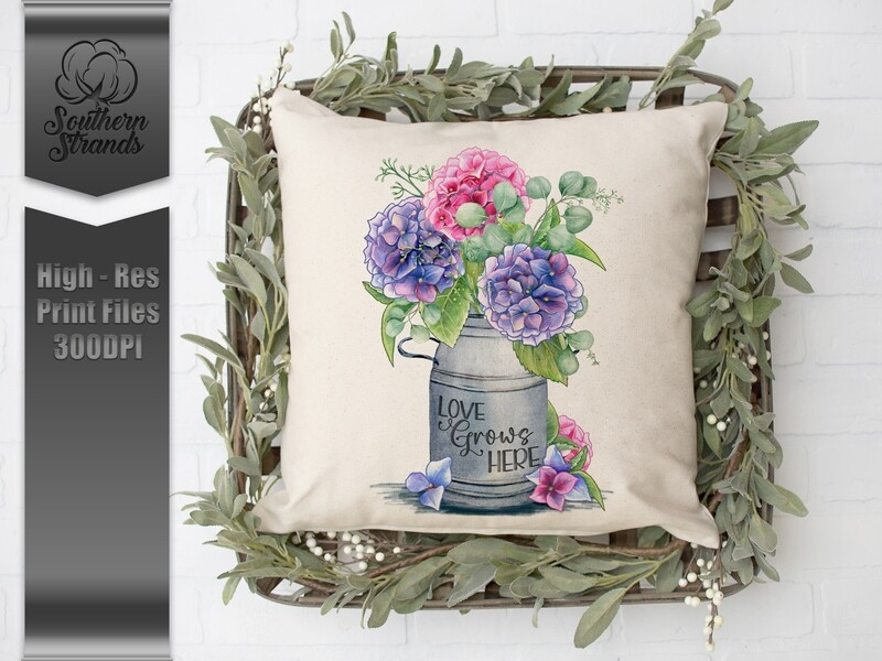 Love Grows Here - Hydrangeas |  DIGITAL DESIGN