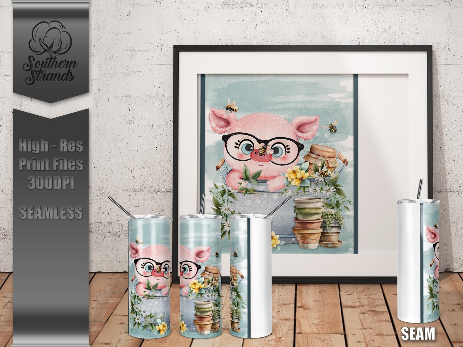 BEE Content - No Text - Tumbler 20oz | SEAMLESS |  DIGITAL DESIGN