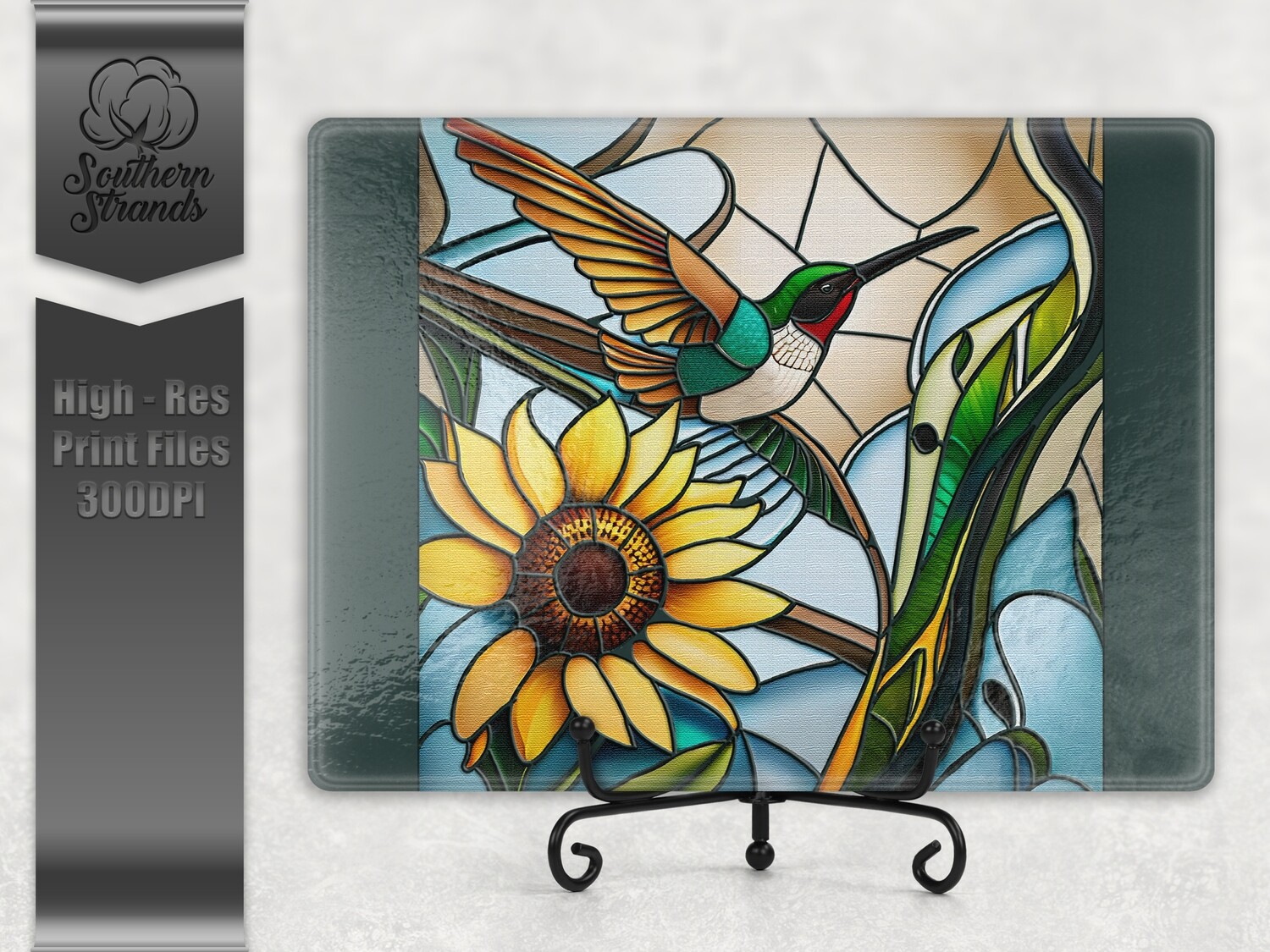 Stained Glass Hummingbird Cutting Board | 2 sizes