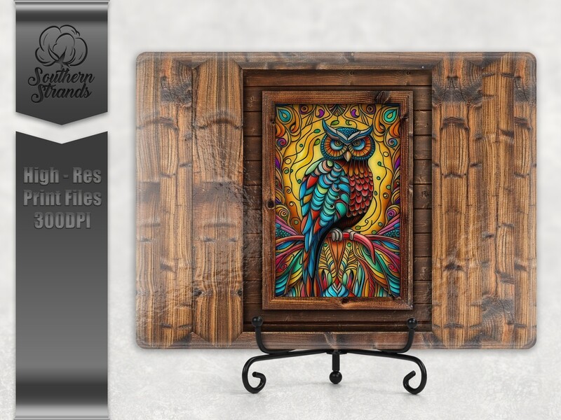 AAP EXCLUSIVE - Stained Glass Owl Cutting Boards | 3 Sizes |  DIGITAL DESIGN