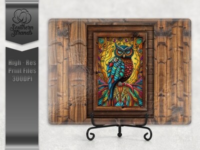 AAP EXCLUSIVE - Stained Glass Owl Cutting Boards | 3 Sizes | DIGITAL DESIGN