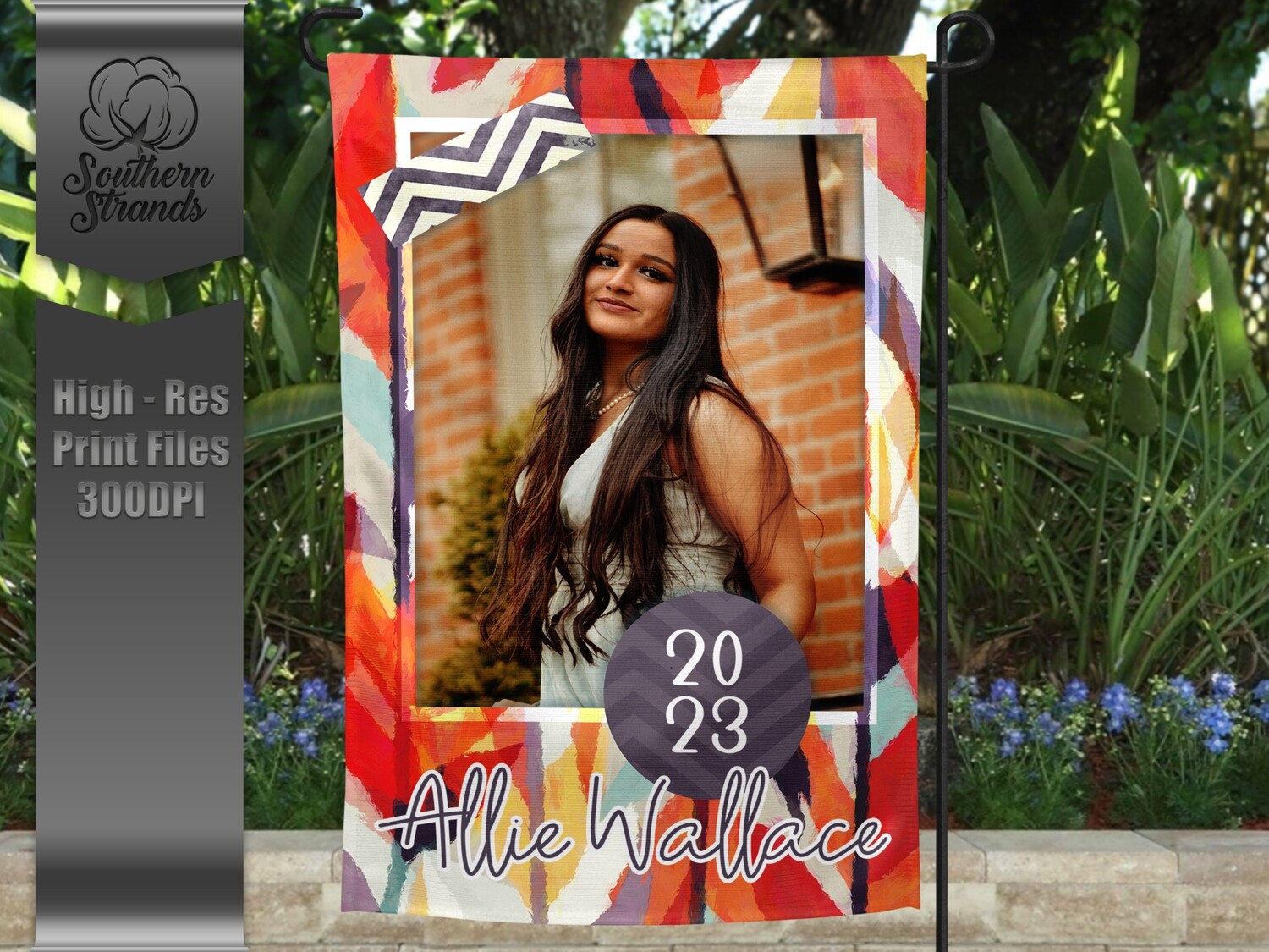 Abstract Senior Garden Flag - NO DATE |  DIGITAL DESIGN