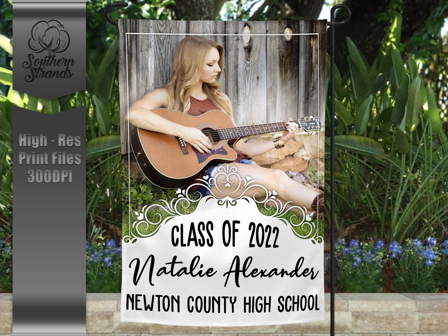 Senior Garden Flag - Hearts Senior Flag - NO TEXT 12x18 | DIGITAL DESIGN