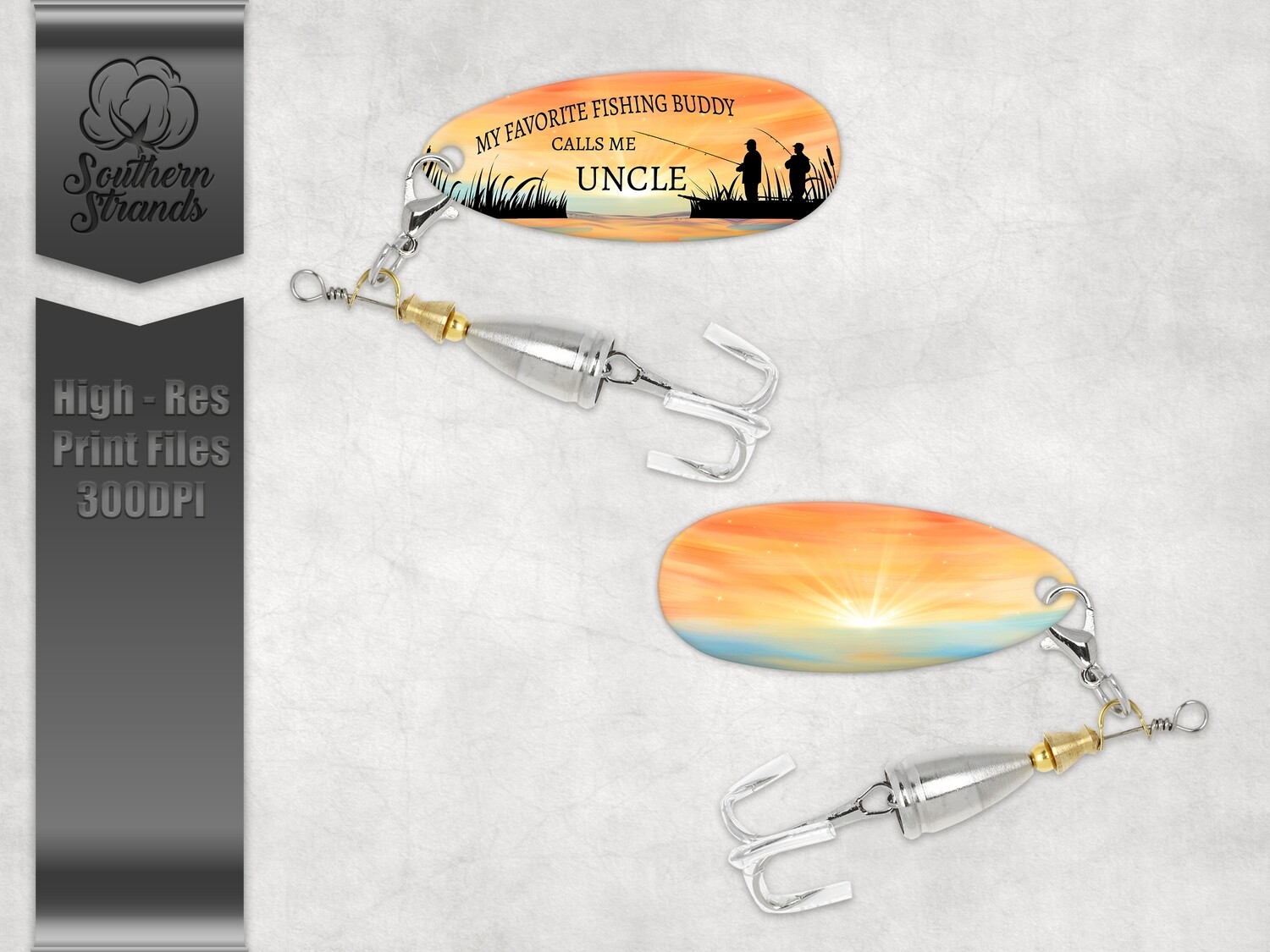 Uncle Fishing Lure - With and Without Text - Background File Included for back of lure |  DIGITAL DESIGN