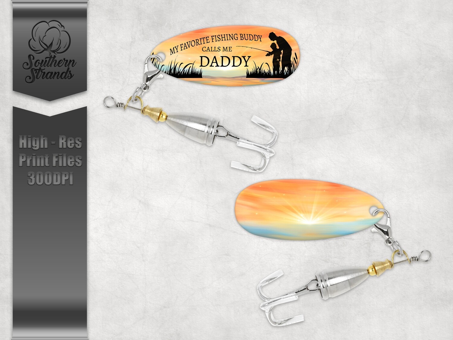 Father Son Fishing Lure - With and Without Text - Background File Included for back of lure |  DIGITAL DESIGN