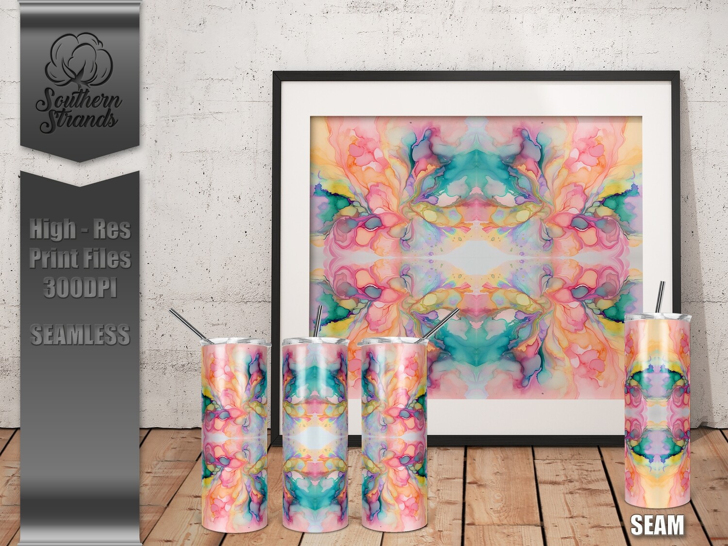 Alcohol Ink 1  - Tumbler 20oz | SEAMLESS |  DIGITAL DESIGN