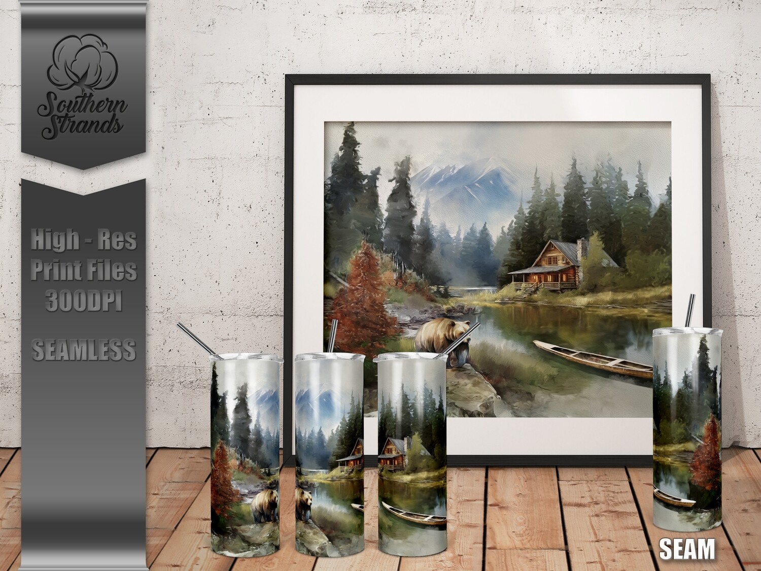 Mountain Life Painted  - Tumbler 20oz | SEAMLESS |  DIGITAL DESIGN