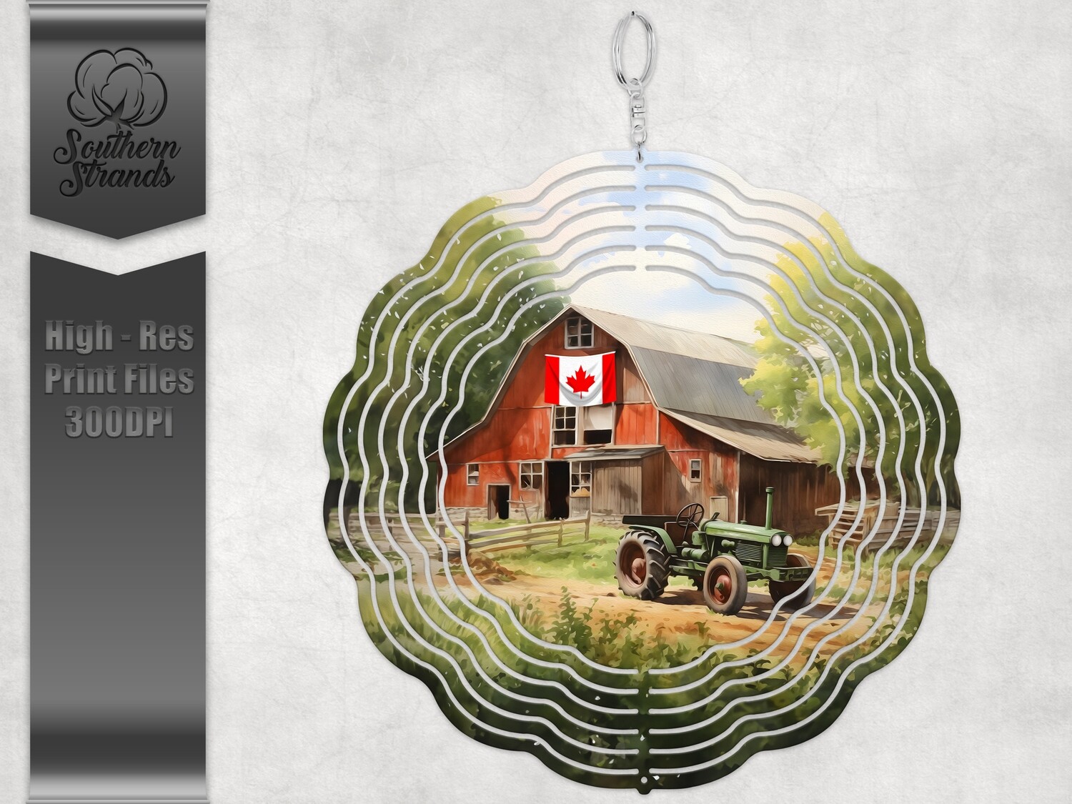 On The Farm - Canada - Watercolor - Wind Spinner | DIGITAL DESIGN