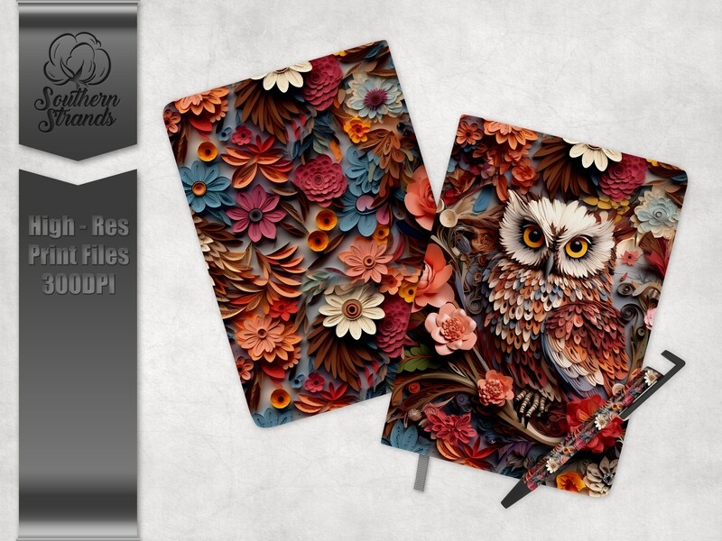 Quilled Paper Owl - Journal and Pen Set | 3 Sizes |  DIGITAL DESIGN