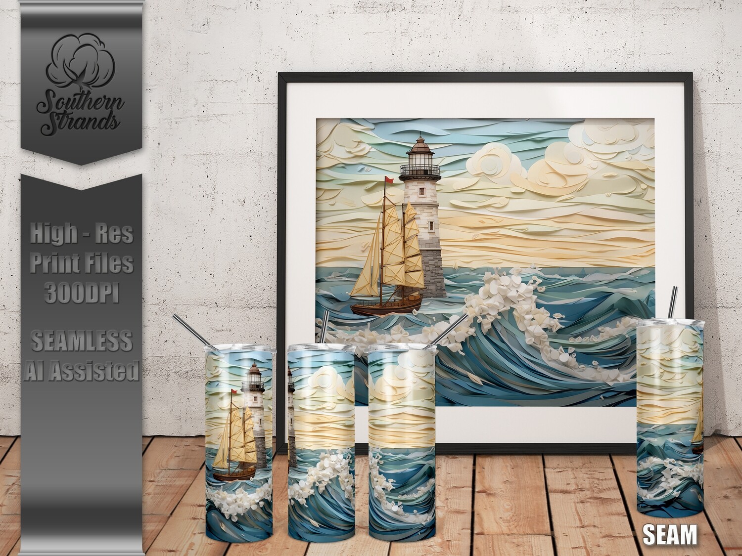 You Are Gonna Make It - Lighthouse - Tumbler 20oz - NO TEXT | SEAMLESS |  DIGITAL DESIGN
