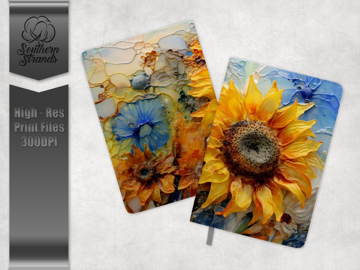 Colored Wax Sunflower Journal 2 | 3 Sizes |  DIGITAL DESIGN
