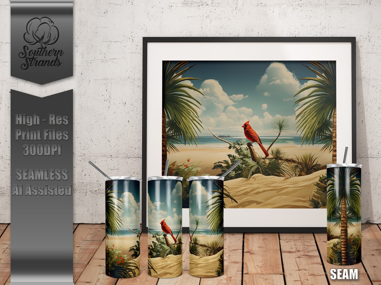 Beach Memorial Tumbler 20oz | SEAMLESS |  DIGITAL DESIGN