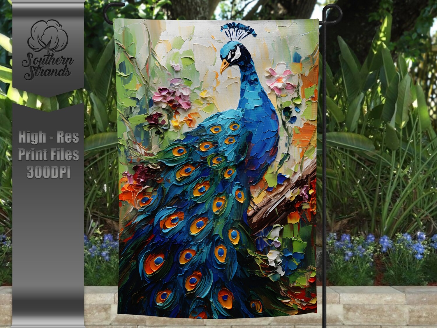 Peacock Garden Flag 2 |  DIGITAL DESIGN