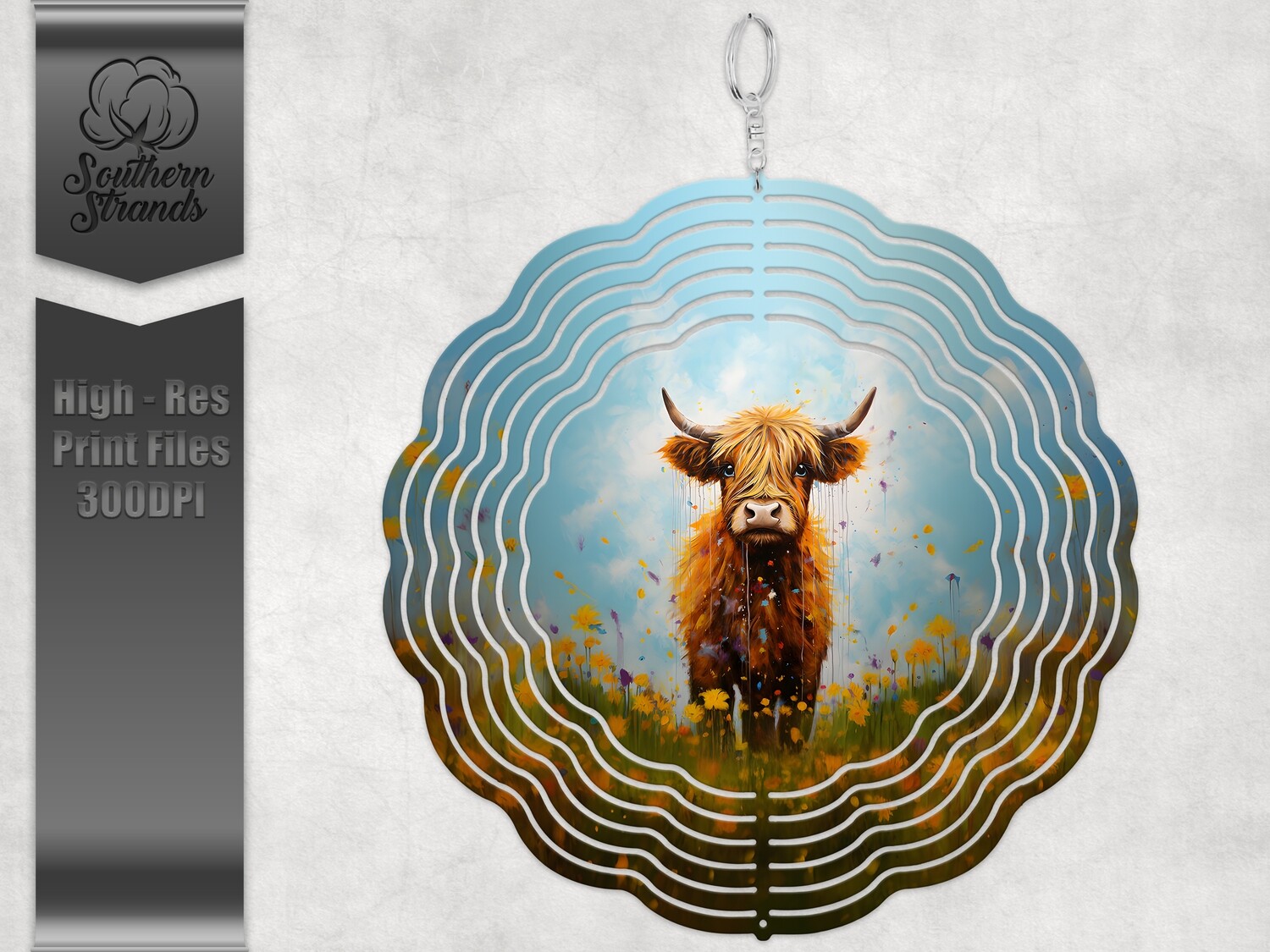 Painted Highland Cow - Wind Spinner | DIGITAL DESIGN