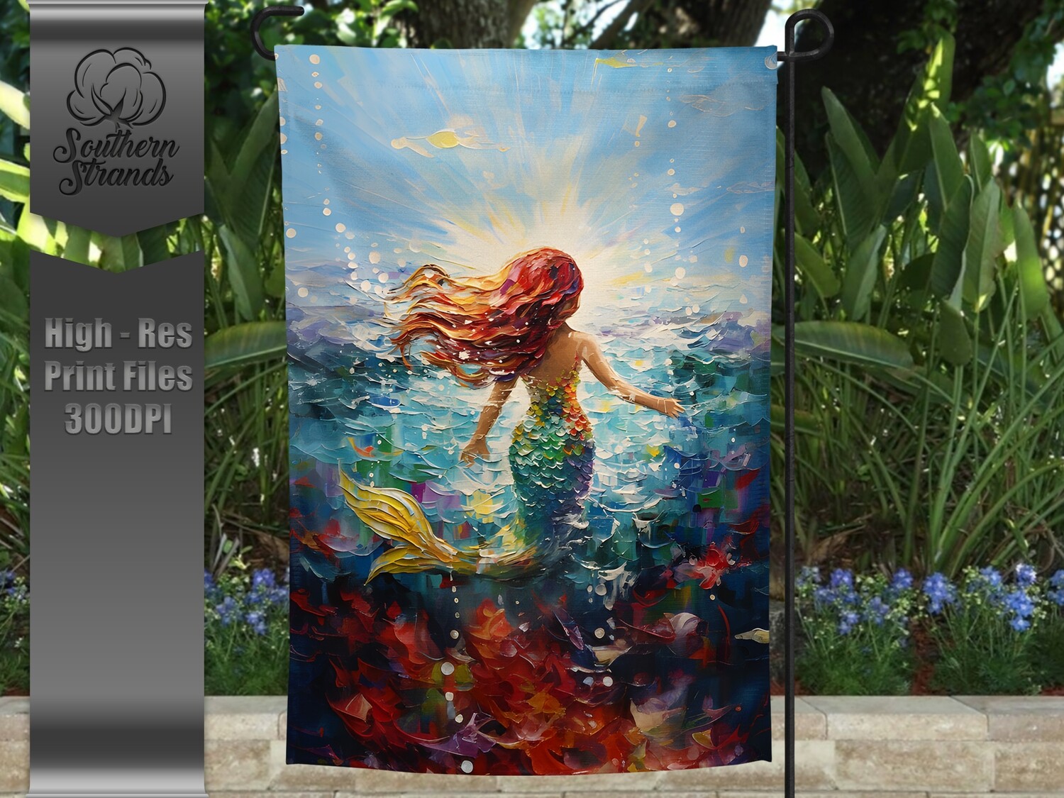 Mermaid 3D Garden Flag |  DIGITAL DESIGN