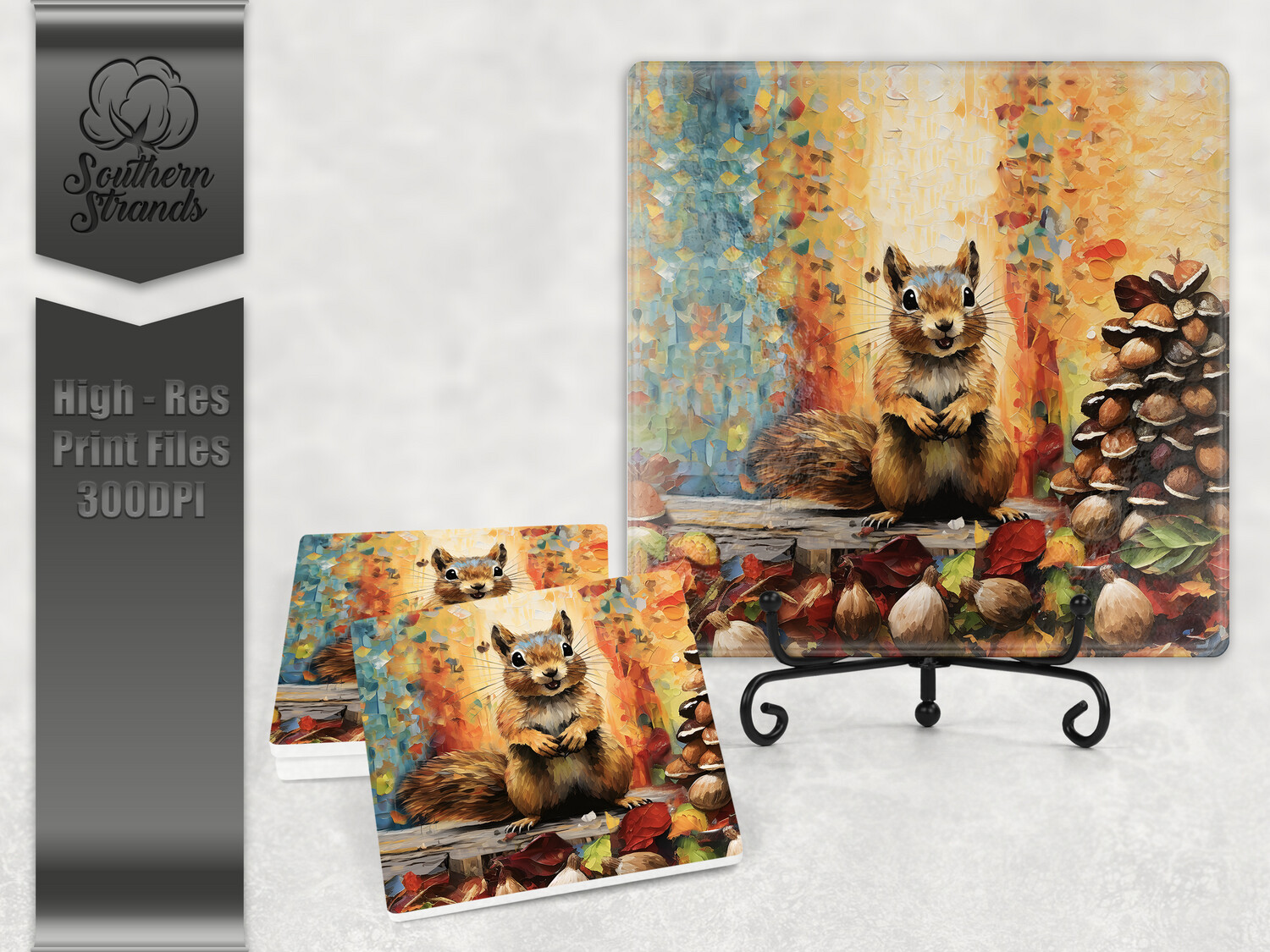 Painted Squirrel - Square | Digital Download