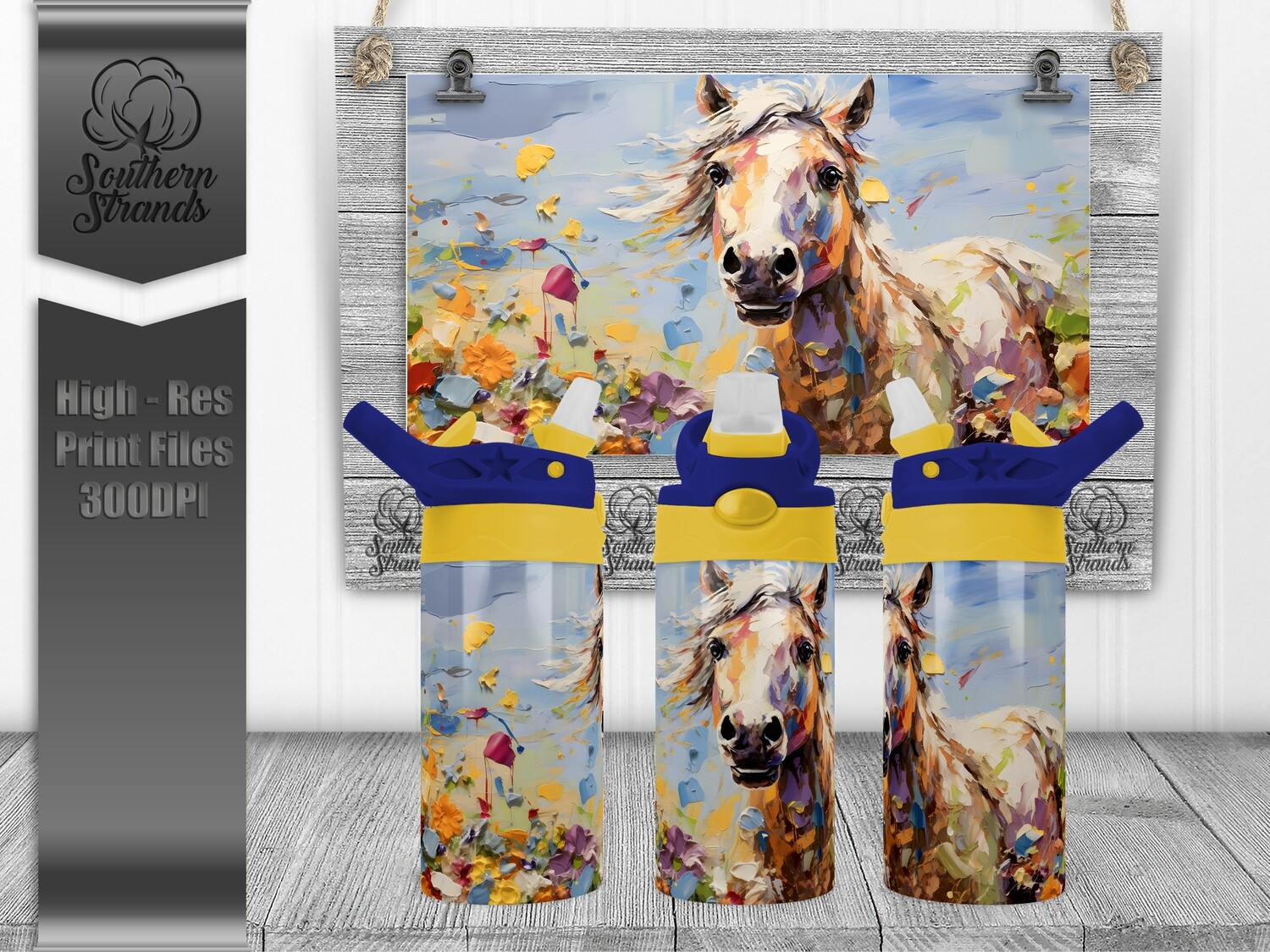 Painted Horse 2 Kids Flip Sippy | Seamless | DIGITAL DESIGN