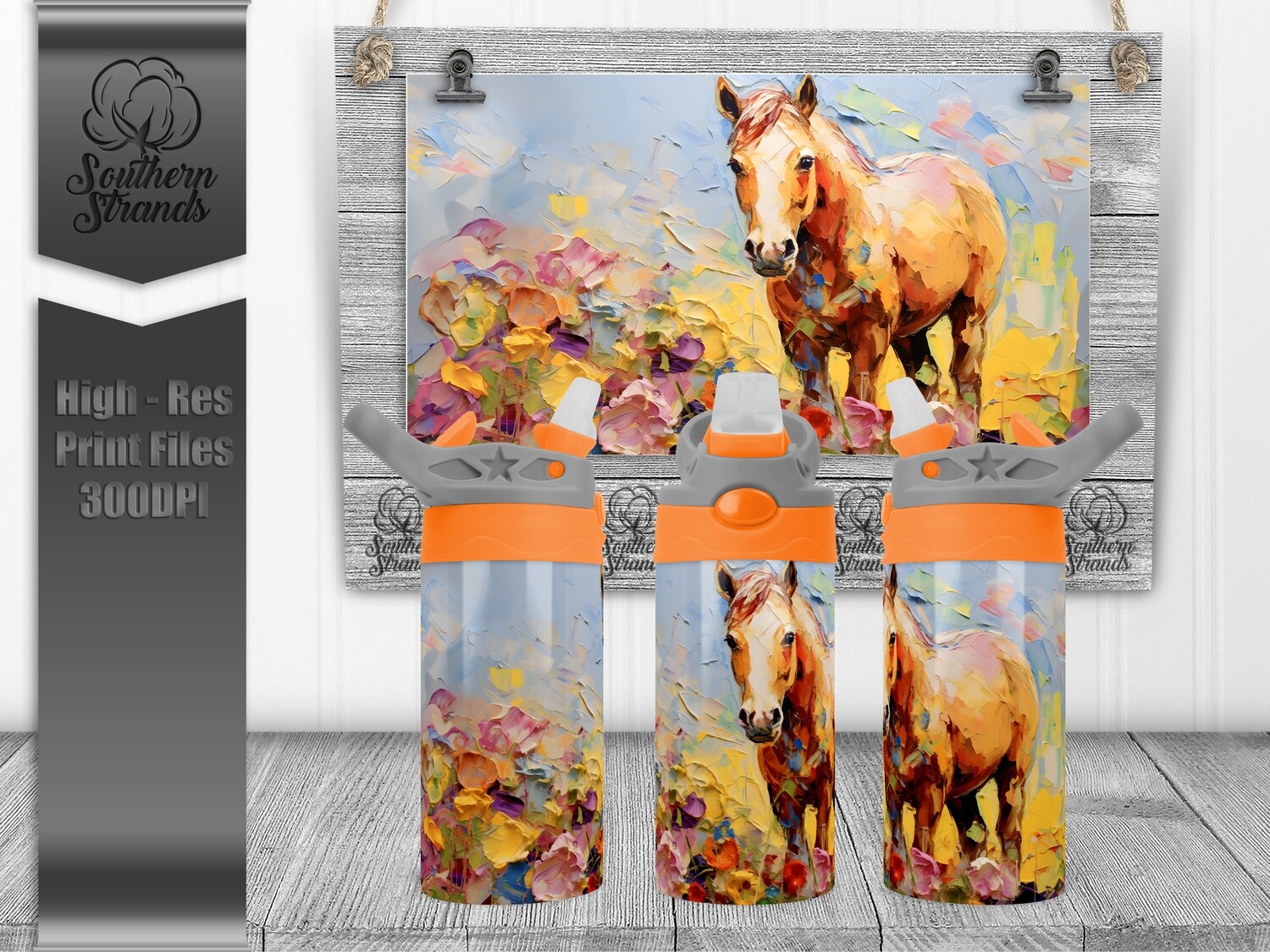Painted Horse 3 Kids Flip Sippy | Seamless | DIGITAL DESIGN