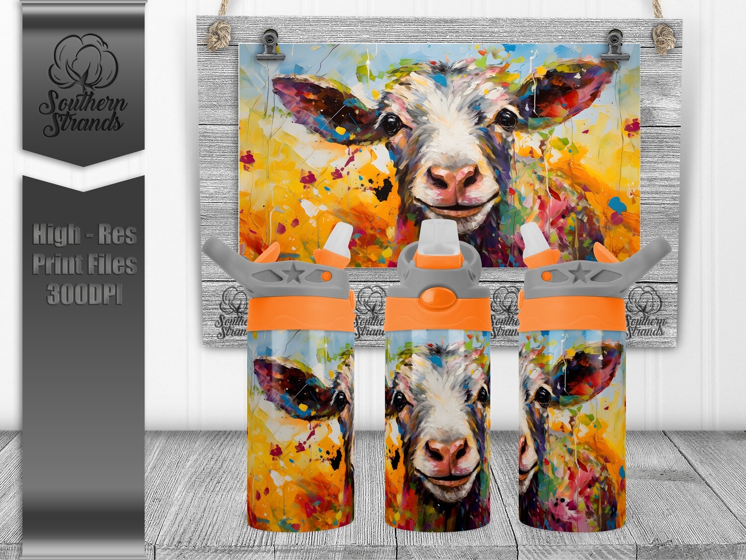 Painted Goat Kids Flip Sippy 2 | Seamless | DIGITAL DESIGN