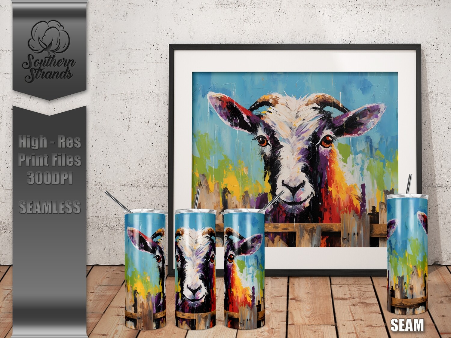 Painted Goat Tumbler 2  20oz | SEAMLESS |  DIGITAL DESIGN