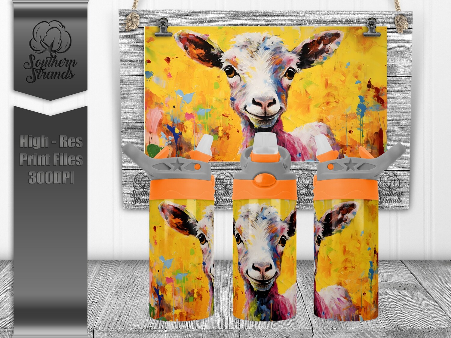 Painted Goat Kids Flip Sippy | Seamless | DIGITAL DESIGN