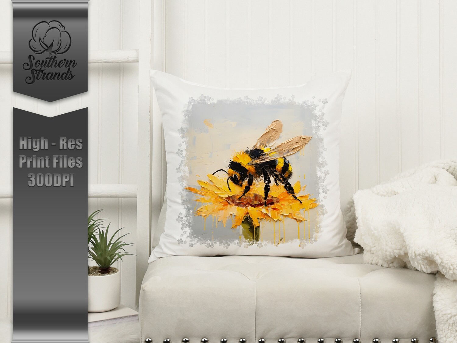 3D Painted Bees and Flowers |  DIGITAL DESIGN