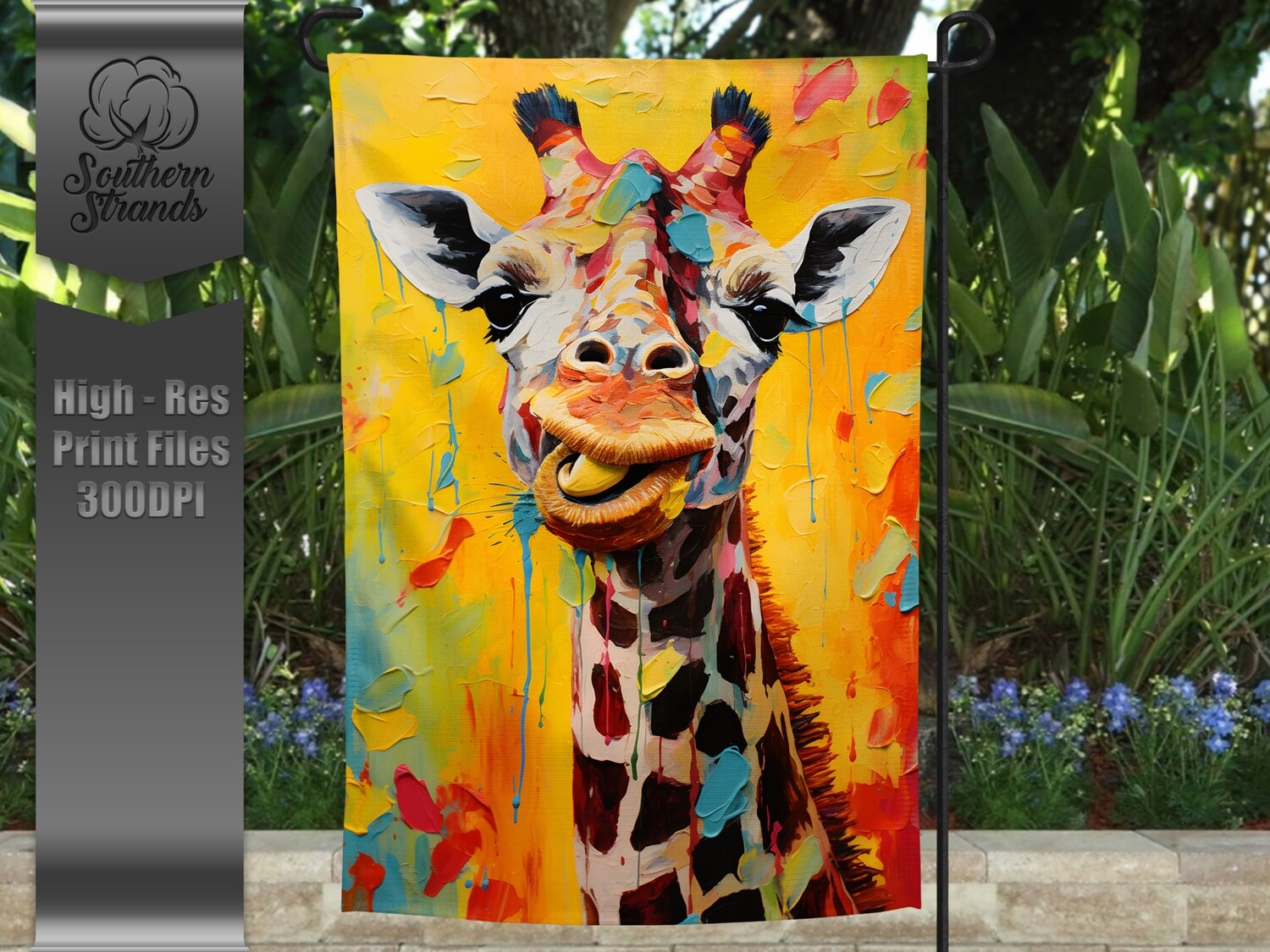 3D Painted Giraffe 2 Garden Flag |  DIGITAL DESIGN