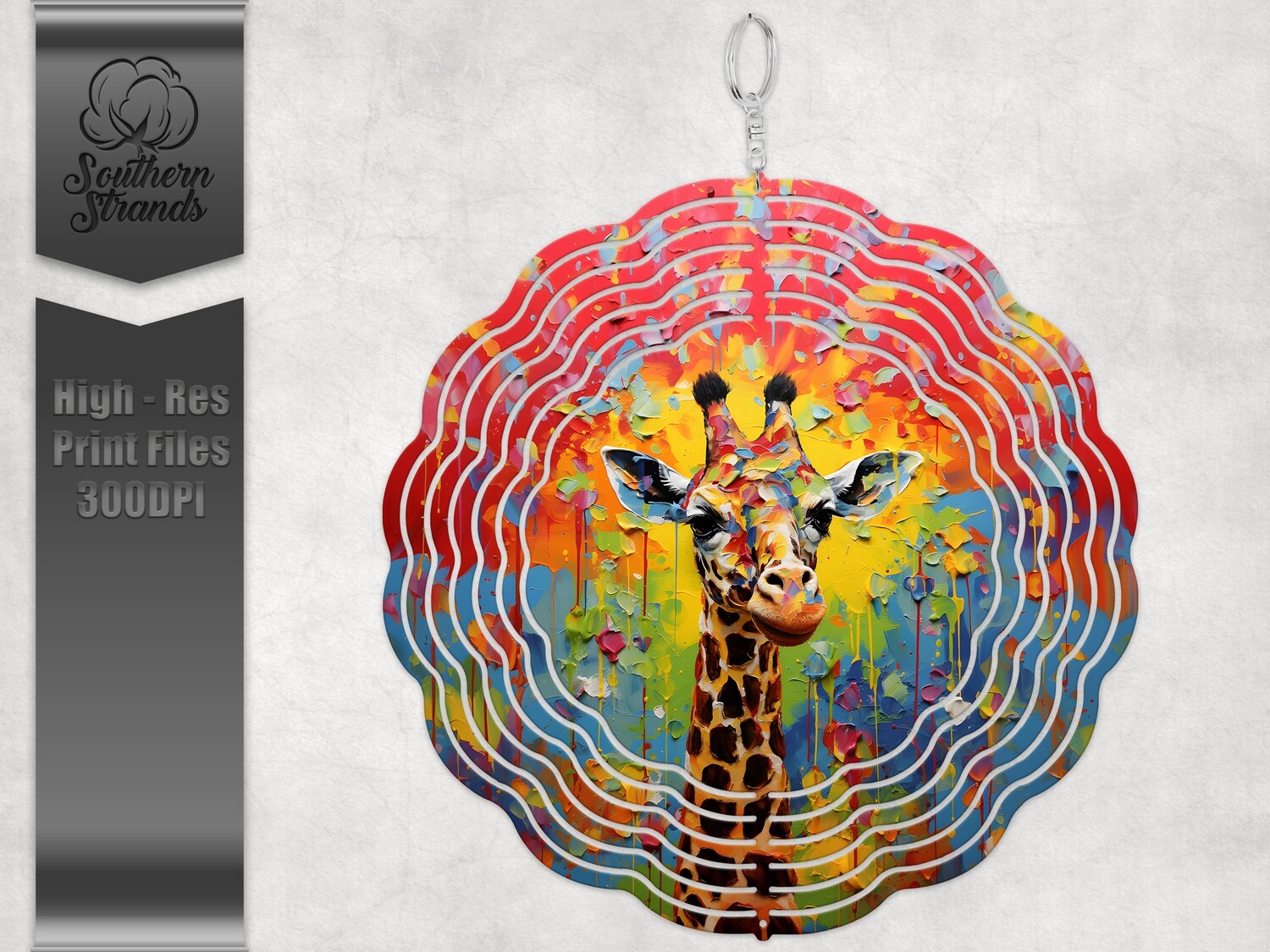 3D Painted Giraffe 1 - Wind Spinner | DIGITAL DESIGN