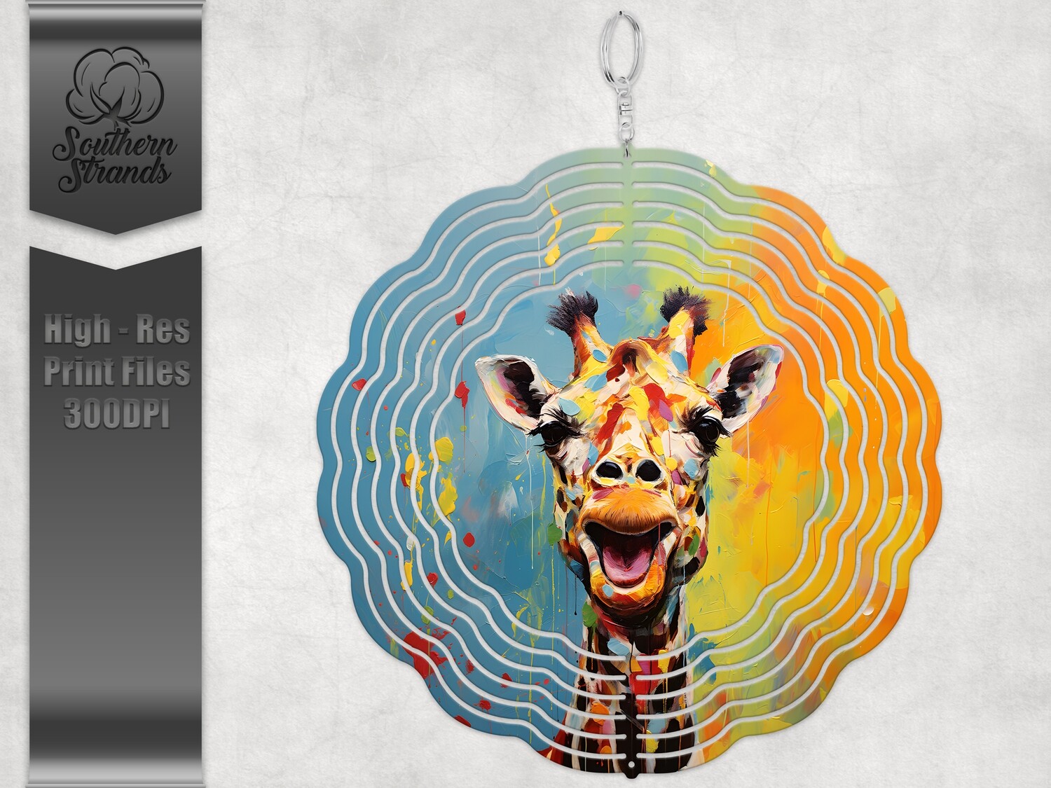 3D Painted Giraffe 2 - Wind Spinner | DIGITAL DESIGN