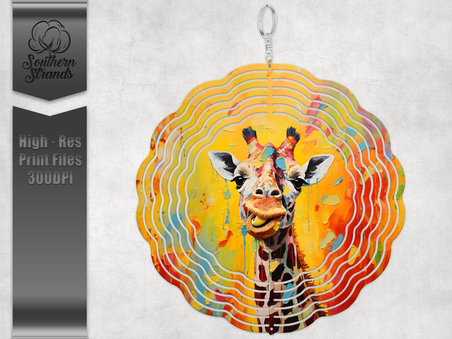 3D Painted Giraffe 3 - Wind Spinner | DIGITAL DESIGN