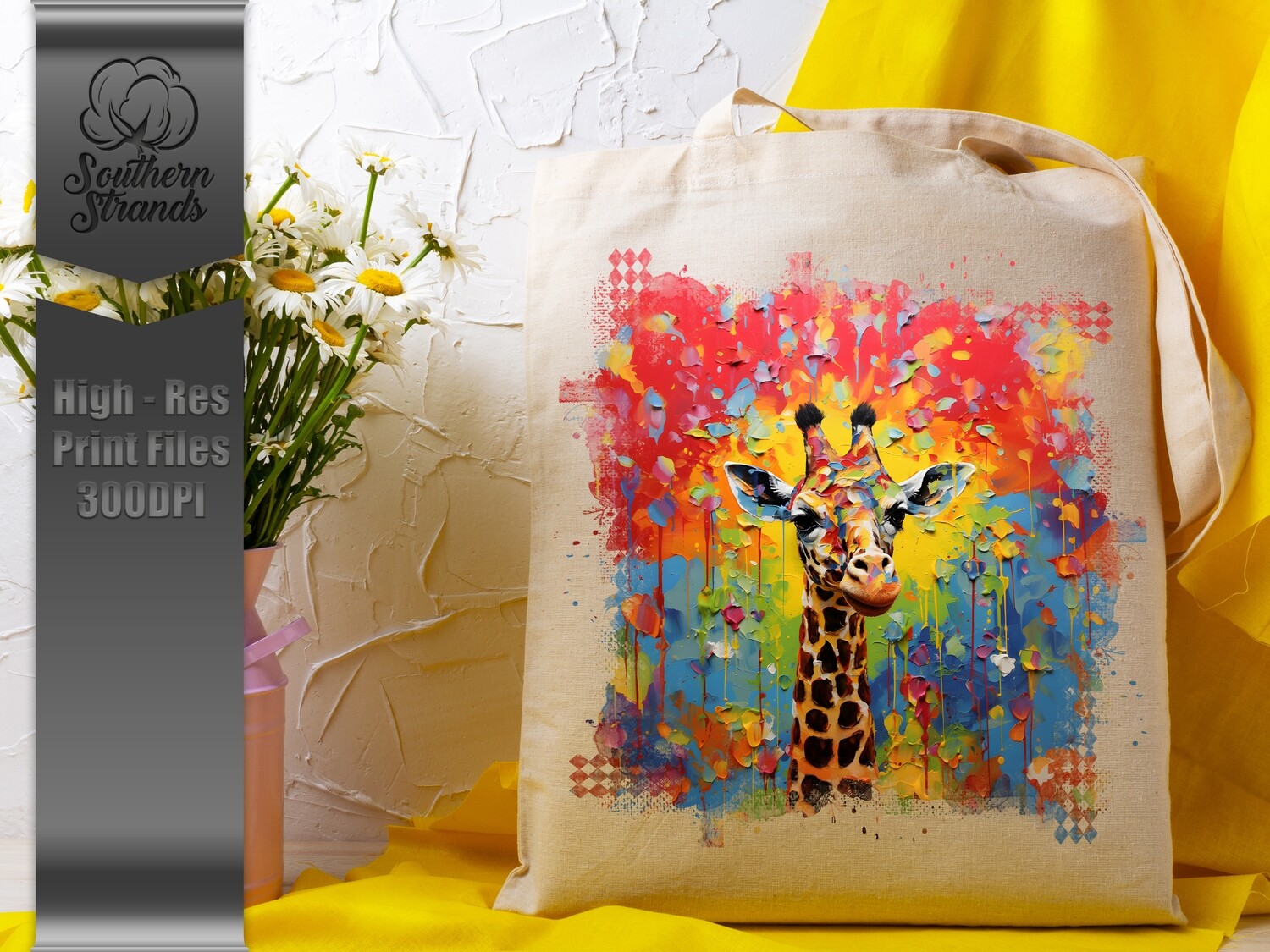 3D Painted Giraffe 1 - 12x12 |  DIGITAL DESIGN