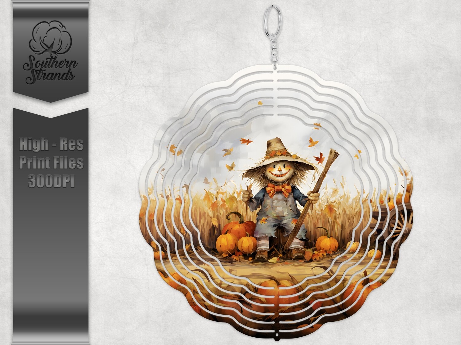 Watercolor Cornfield Scarecrow - Wind Spinner | DIGITAL DESIGN
