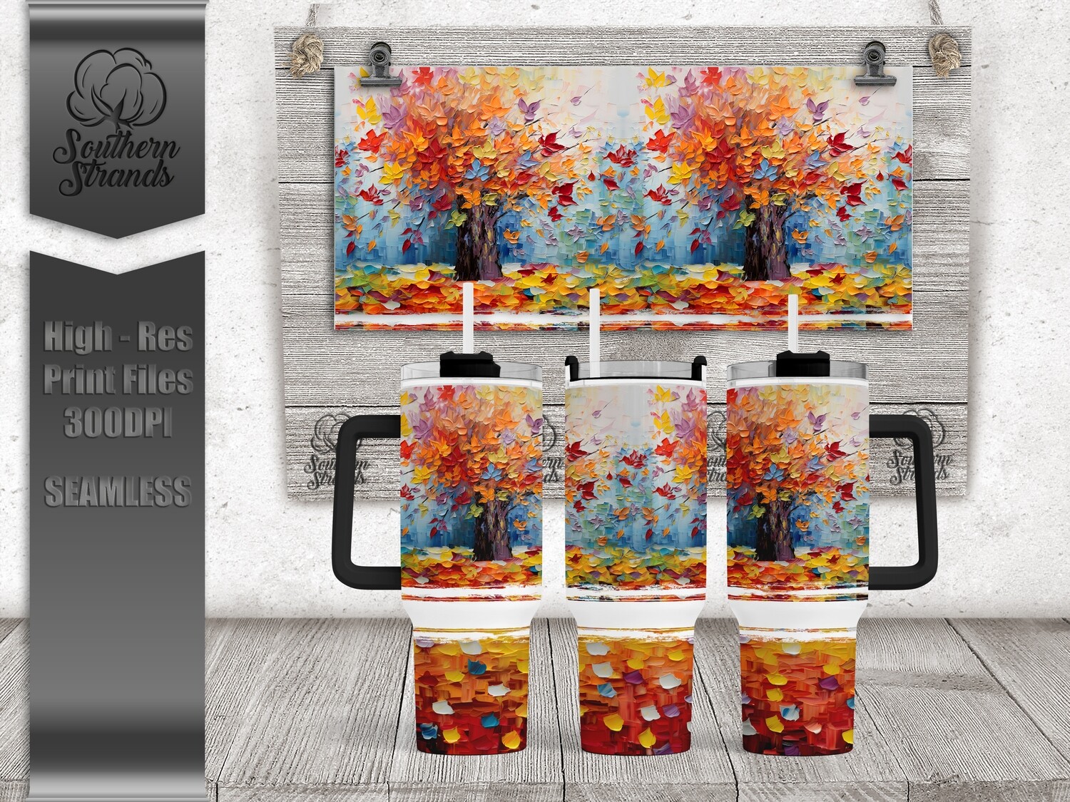 Painted Trees of Fall - 40oz Tumbler | SEAMLESS |  DIGITAL DESIGN