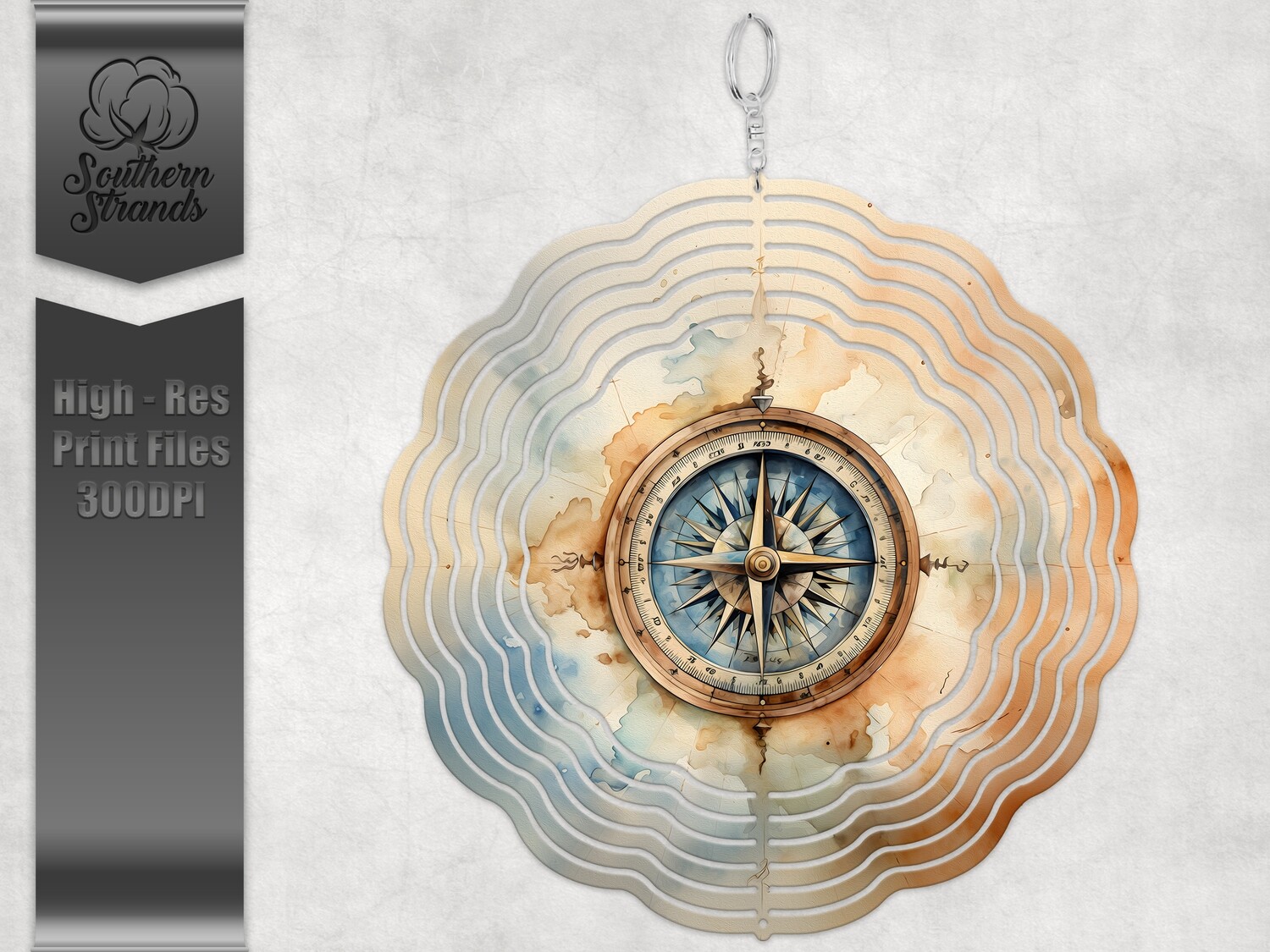 Watercolor Compass - Wind Spinner | DIGITAL DESIGN