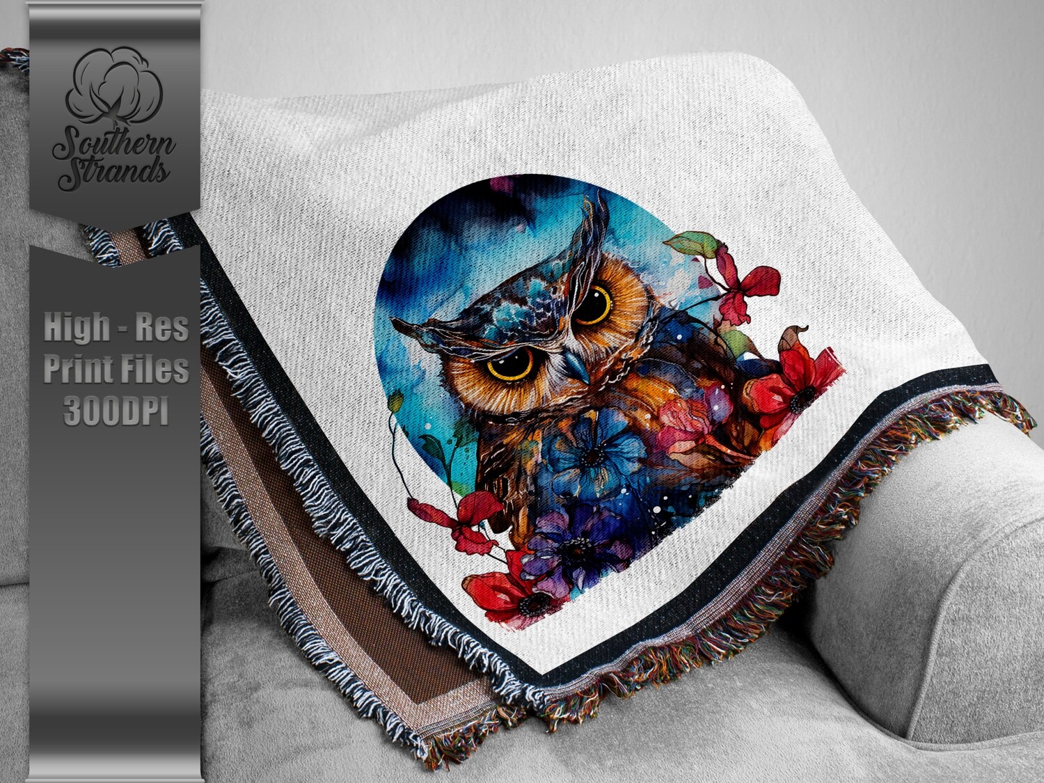 Fall Wash Painted Owl 12x12 |  DIGITAL DESIGN