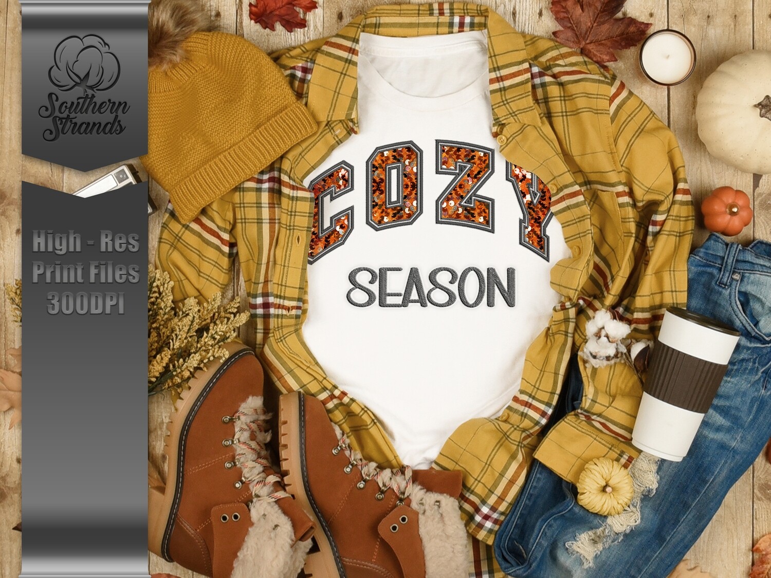 Cozy Season Orange - Sequins and Stitches | DIGITAL DESIGN