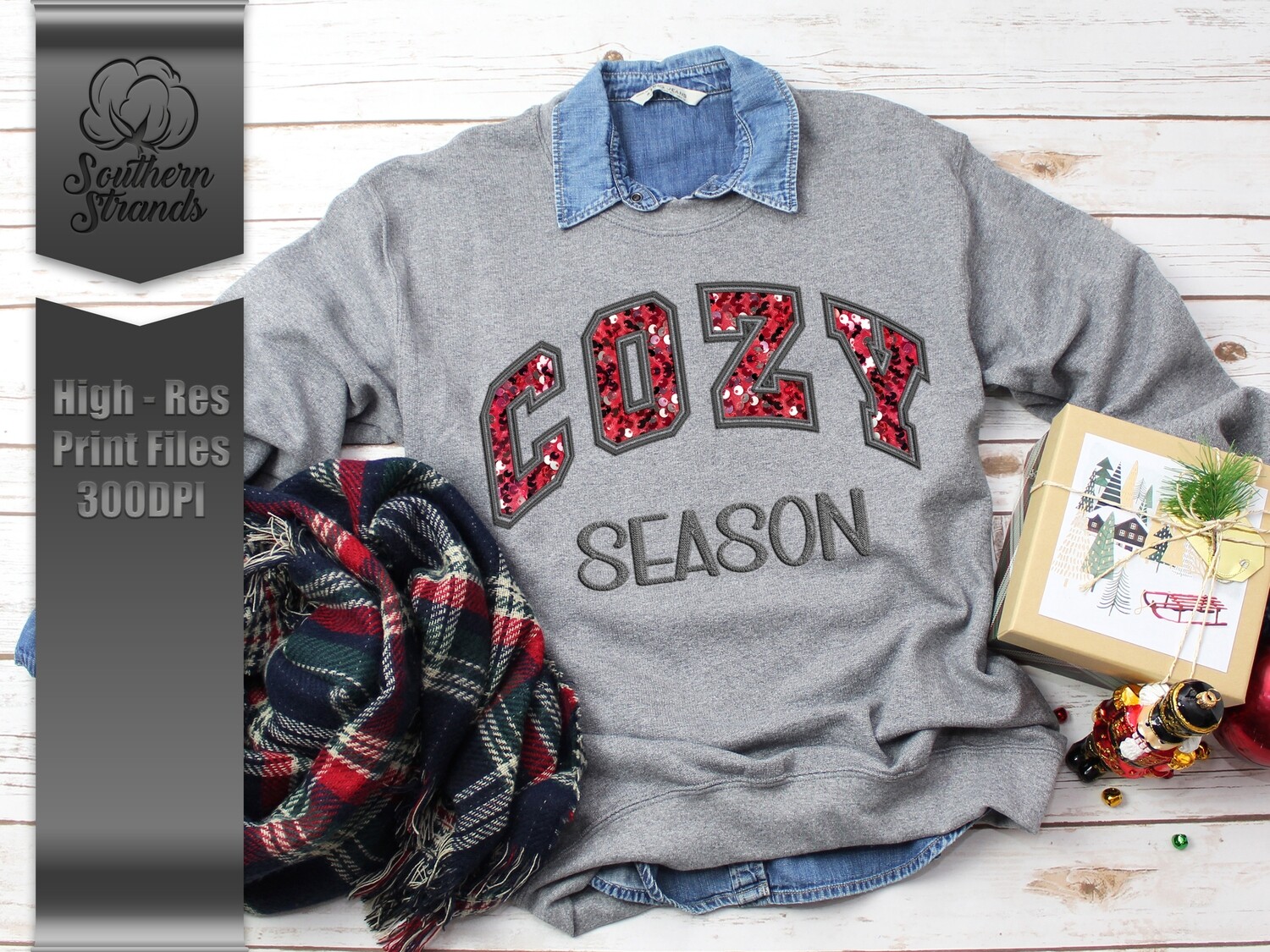 Cozy Season Red - Sequins and Stitches | DIGITAL DESIGN