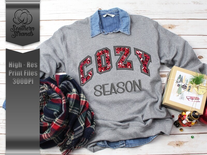 Cozy Season Red - Sequins and Stitches | DIGITAL DESIGN