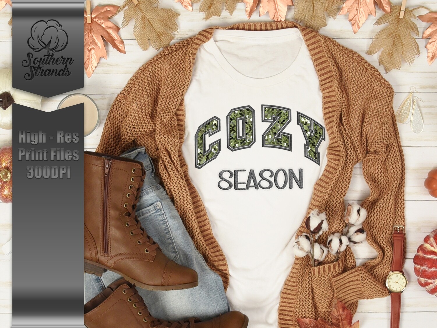 Cozy Season Soft Green - Sequins and Stitches | DIGITAL DESIGN