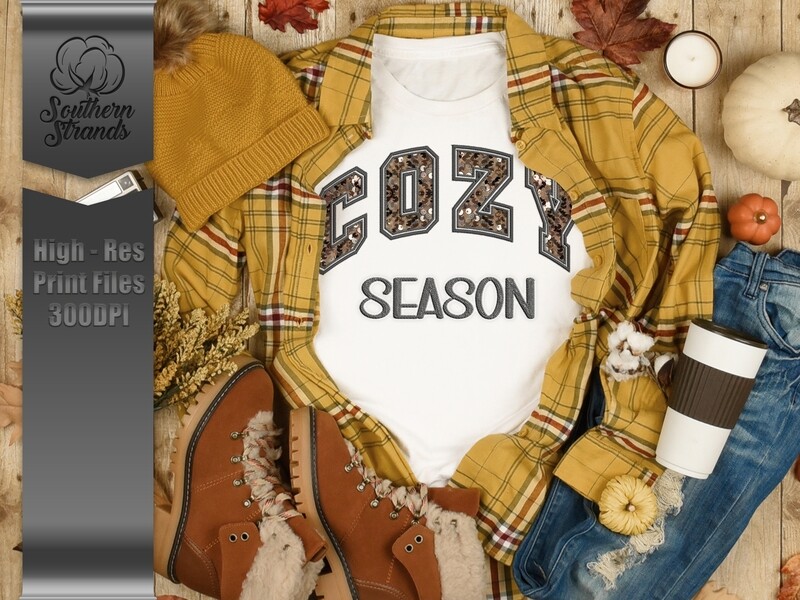 Cozy Season Brown - Sequins and Stitches | DIGITAL DESIGN