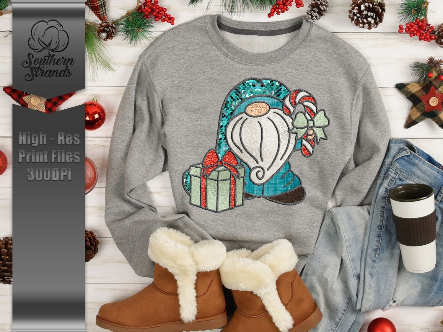 Sequins and Stitches - Candycane Gnome  | DIGITAL DESIGN