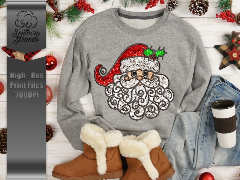 Sequins and Stitches - Swirly Santa  | DIGITAL DESIGN