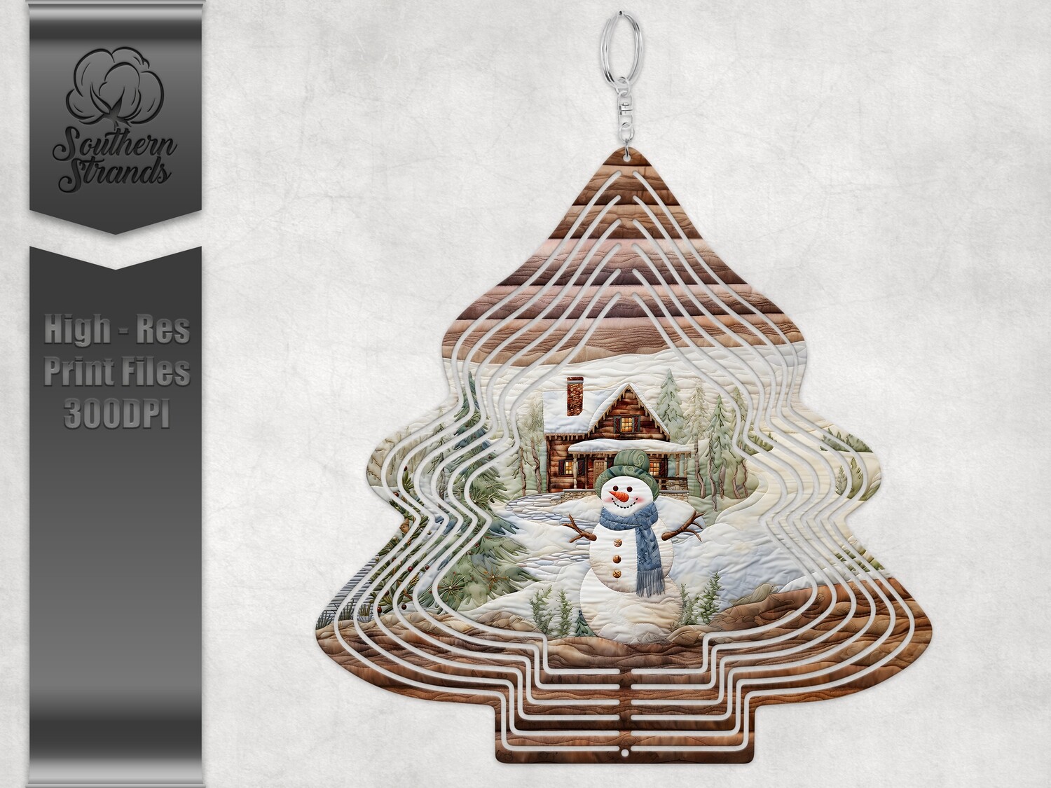 Quilted Snowman 3 - TREE - Wind Spinner | DIGITAL DESIGN
