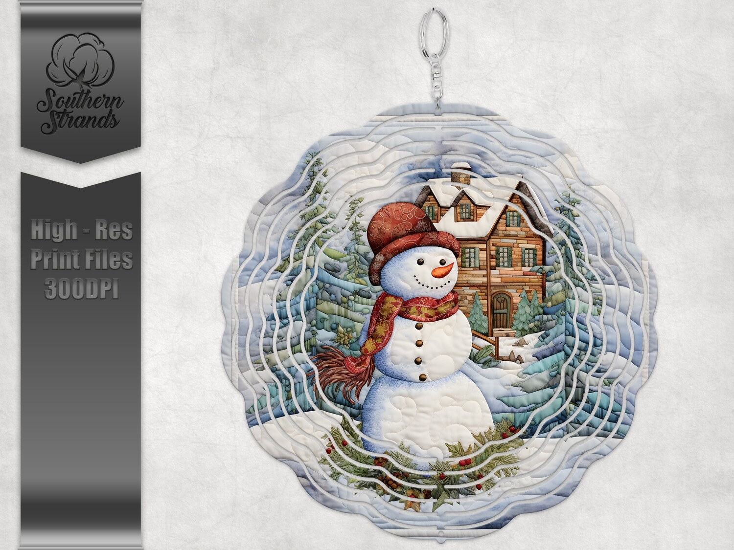 Quilted Snowman 2 - Wind Spinner | DIGITAL DESIGN