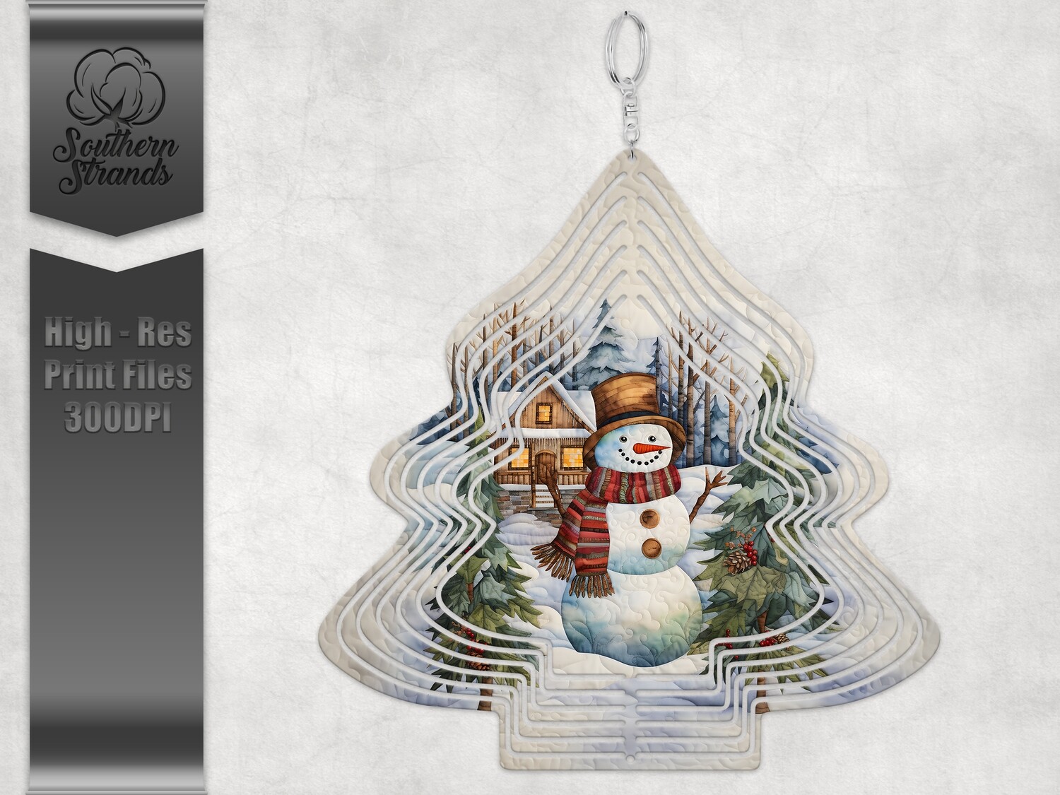 Quilted Snowman 4 - TREE - Wind Spinner | DIGITAL DESIGN