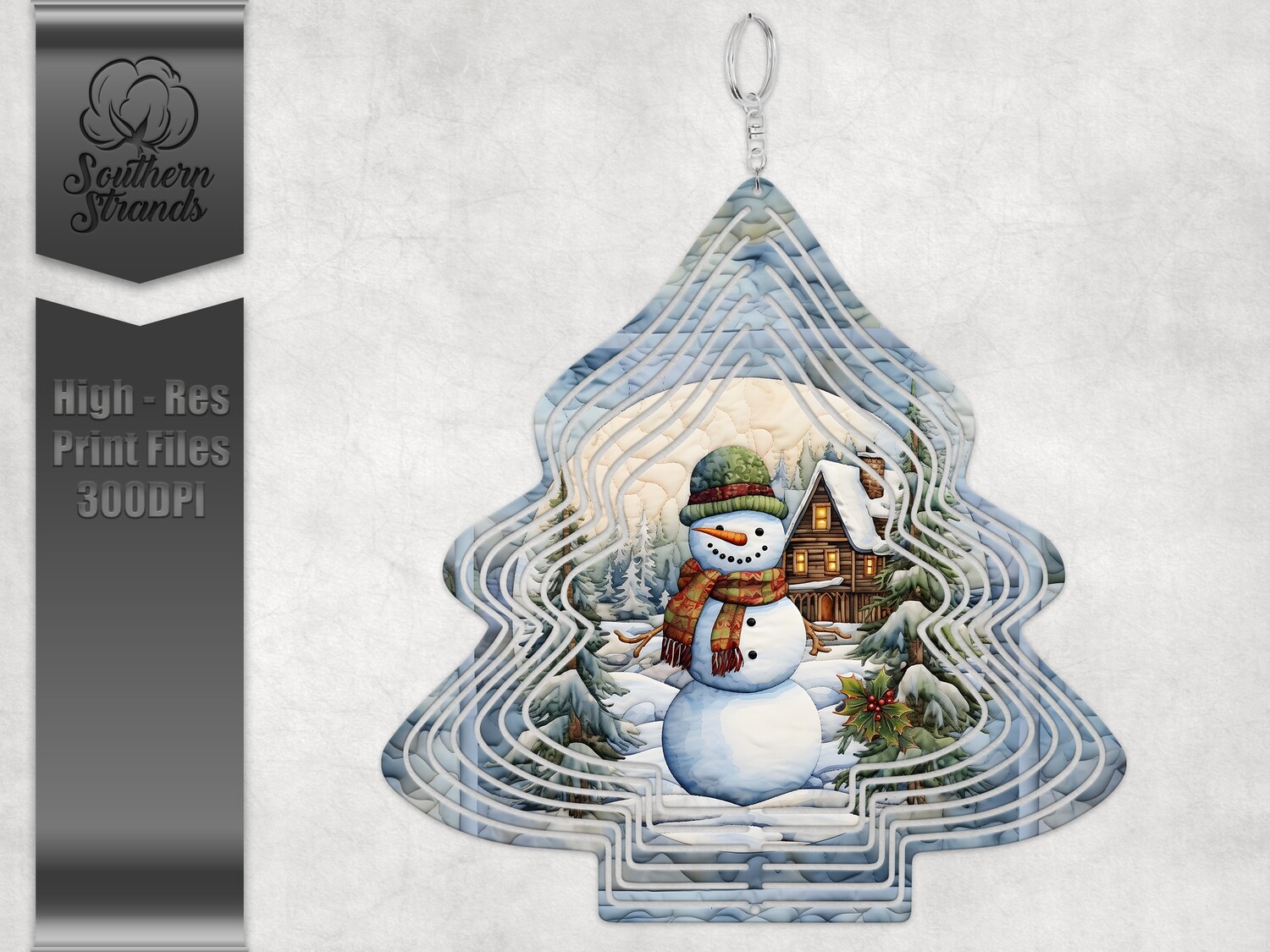 Quilted Snowman 1 - TREE - Wind Spinner | DIGITAL DESIGN
