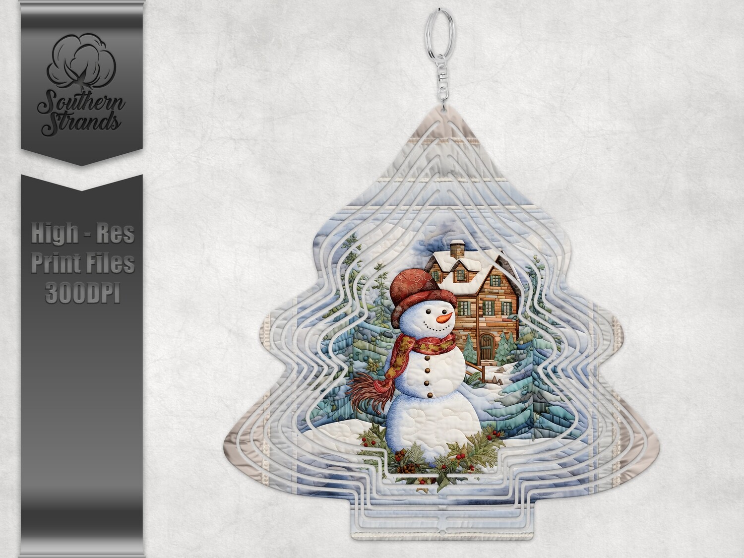 Quilted Snowman 2 - TREE - Wind Spinner | DIGITAL DESIGN