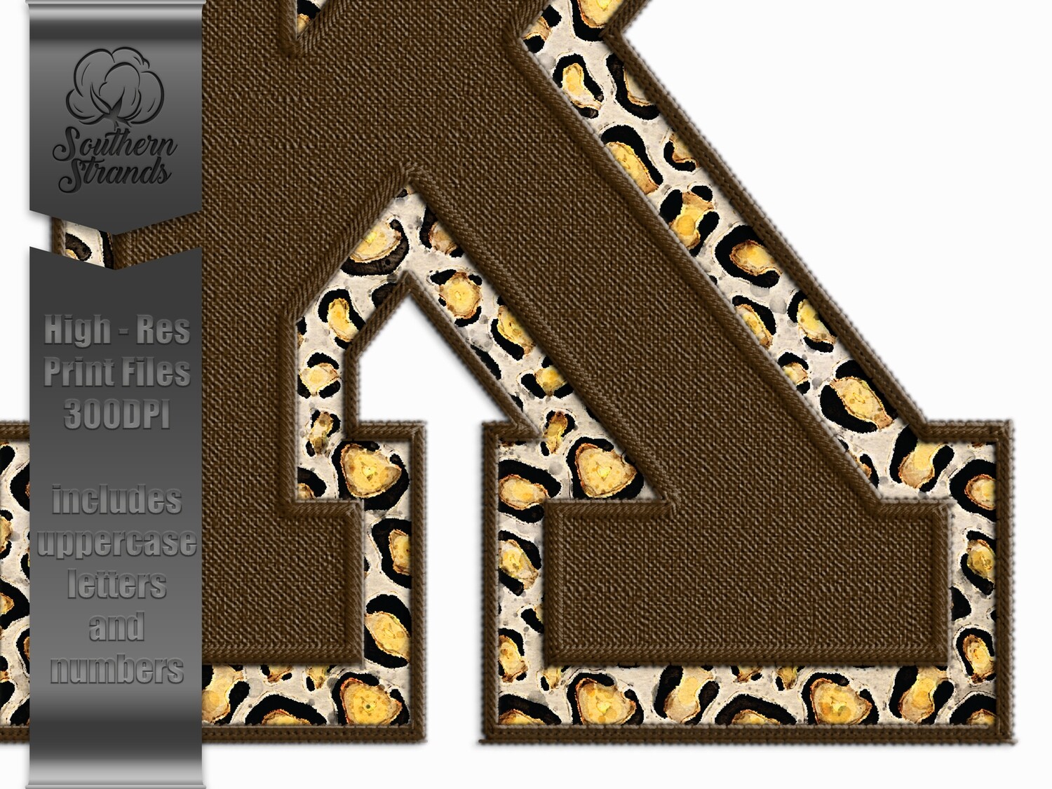 Stitches and Leopard  Alphas and Numbers | Digital Download