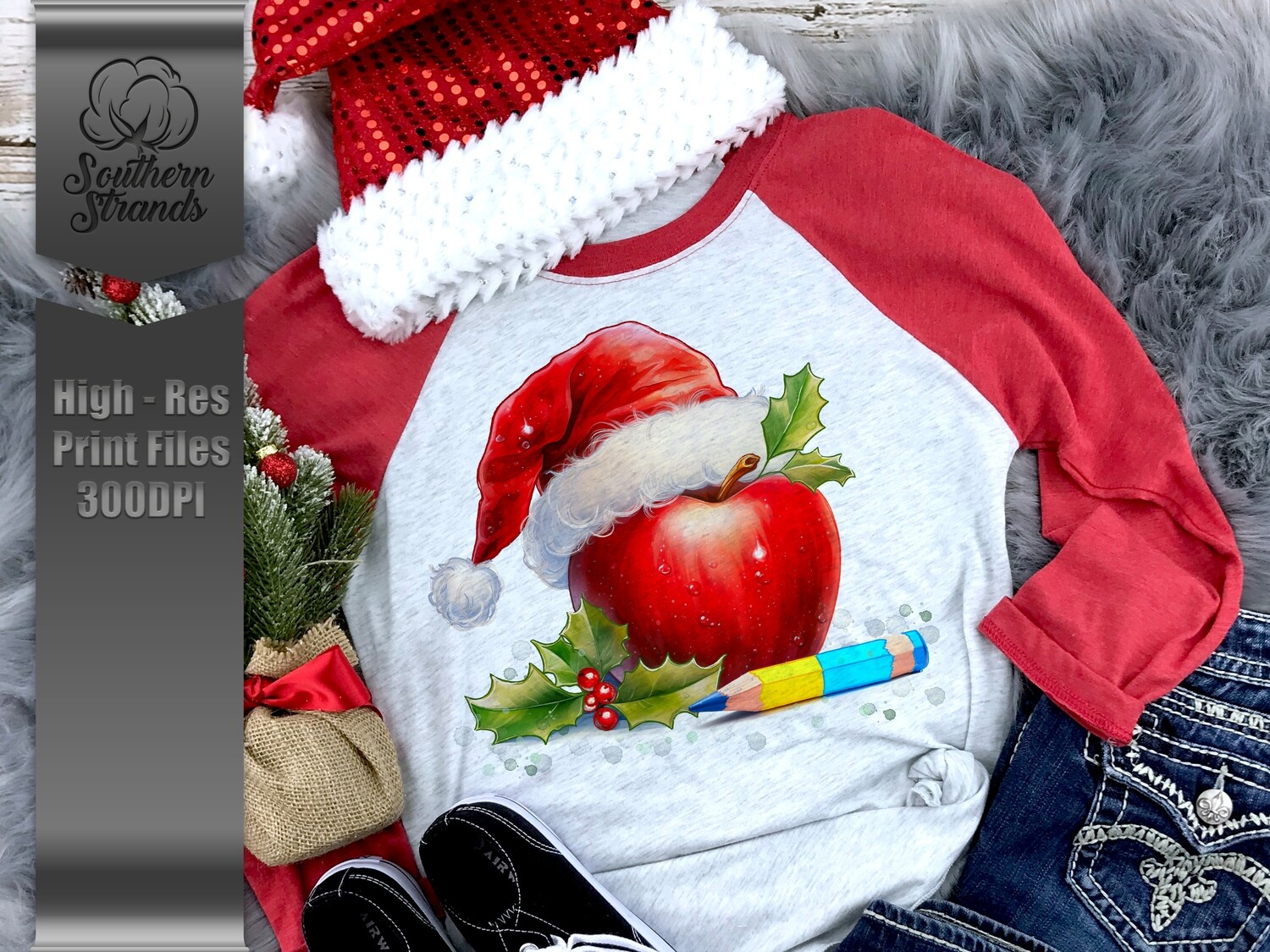 Painted Christmas Apple | DIGITAL DESIGN